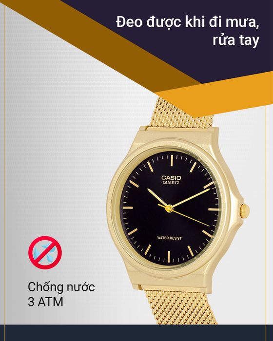 Đồng hồ Nam Casio MQ-24MG-1EDF có hệ số chống nước 3 ATM