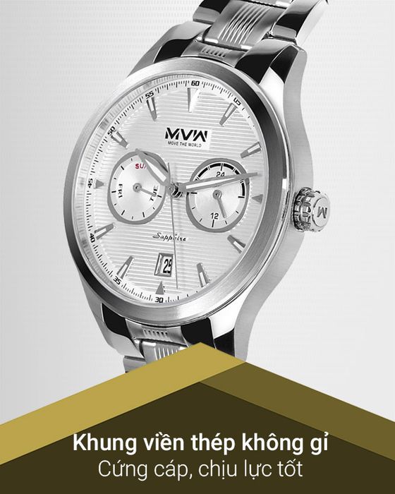 Đồng hồ nam MVW MS061-03 có lớp vỏ chắc chắn