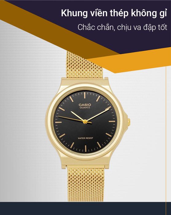 Đồng hồ Nam Casio MQ-24MG-1EDF có khung viền chịu lực tốt