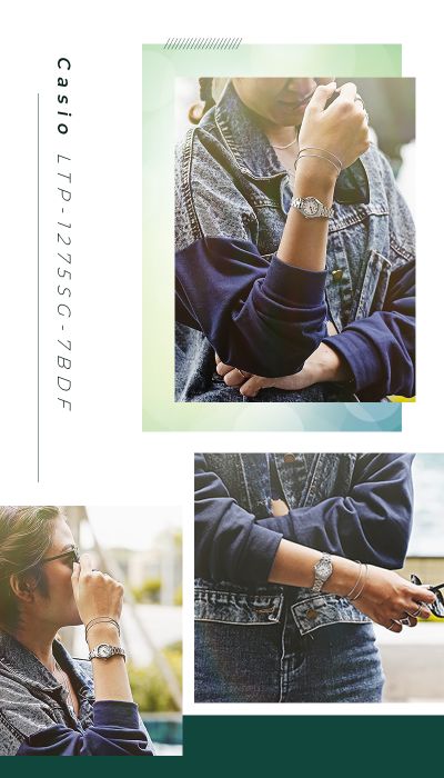 Đồng hồ nữ Casio LTP-1275SG-7BDF - đeo trên tay