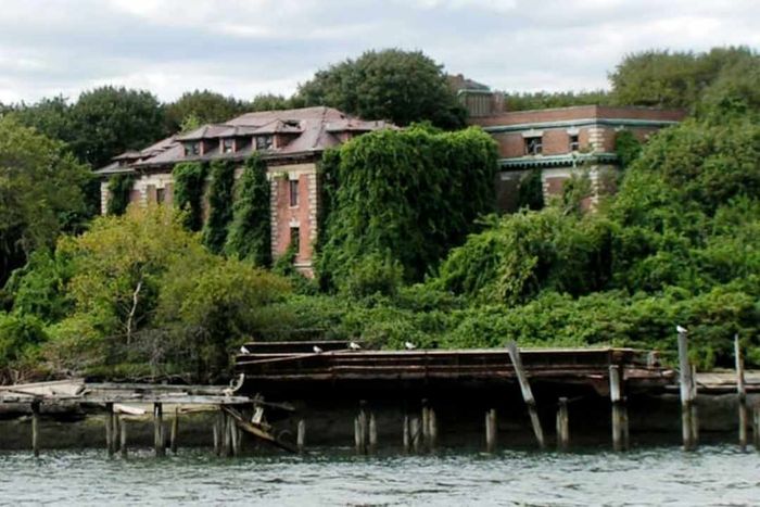 One of the forsaken structures on North Brother Island.
