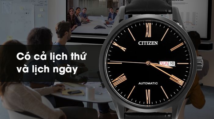 Đồng hồ Nam Citizen NH8365-19F - Cơ tự động có tiện ích lịch thứ, ngày