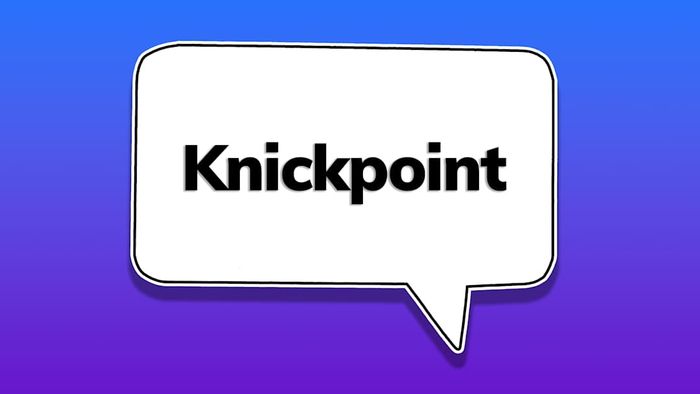 A speech bubble containing the word ‘knickpoint’