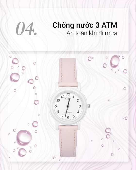 Đồng hồ Nữ Casio LQ-139L-4B2DF có hệ số chống nước 3 ATM