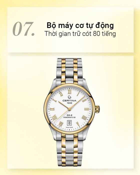 Đồng hồ Nam Certina C033.407.22.013.00 có bộ máy cơ tự động mượt mà