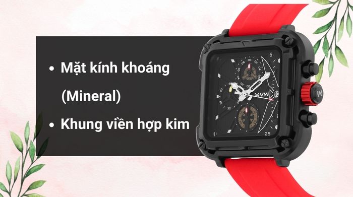 Chất liệu mặt kính và khung viền của mẫu đồng hồ