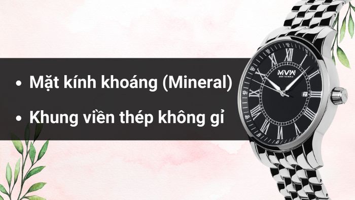 Chất liệu mặt kính và khung viền của mẫu đồng hồ