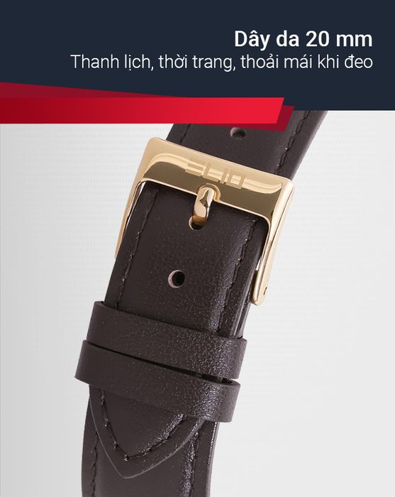 Đồng hồ nam Elio EL053-01 có dây đeo da nhẹ nhàng
