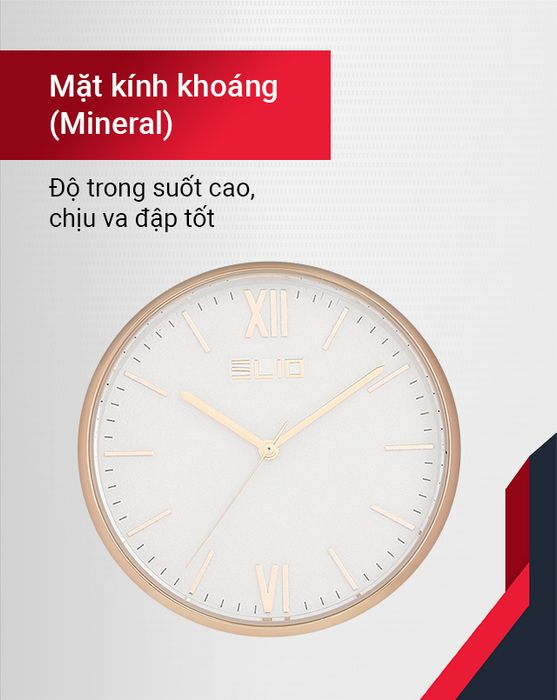 Đồng hồ nam Elio EL053-01 có mặt kính khoáng trong suốt