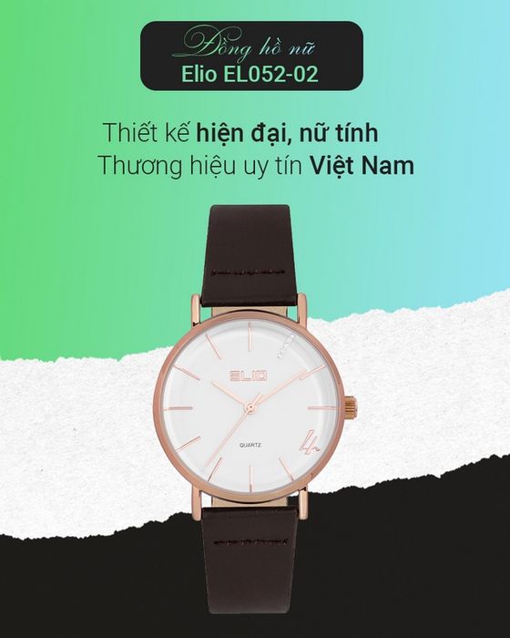 Đồng hồ Nữ Elio EL052-02 với thiết kế tinh tế, trẻ trung