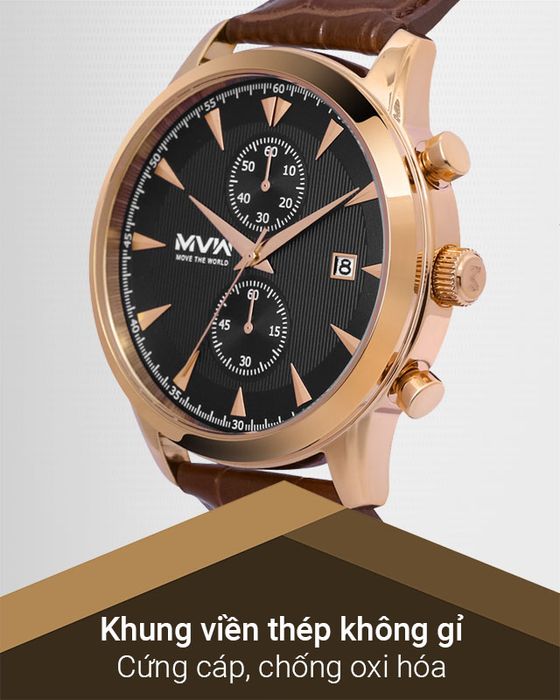 Đồng hồ nam MVW ML041-01 có khung viền thép không gỉ