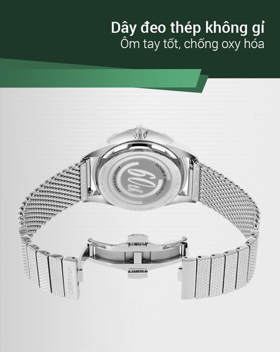 Đồng hồ nam Certina C029.426.11.091.60 có dây đeo chống ăn mòn tốt