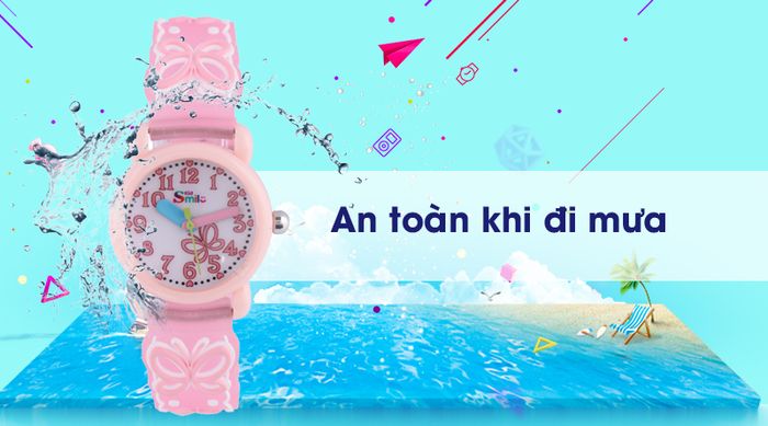 Đồng hồ trẻ em Smile Kid SL030-01 có hệ số chống nước 3 ATM
