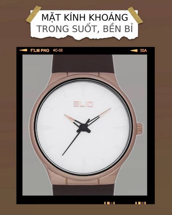 Đồng hồ nam Elio EL063-01 có mặt kính cứng cáp