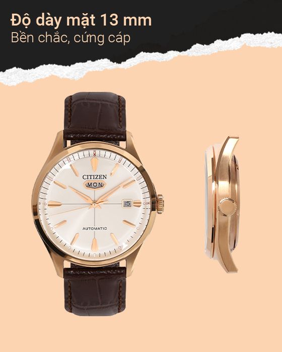 Đồng hồ Nam Citizen C7 NH8393-05A có độ dày mặt 13mm bền chắc