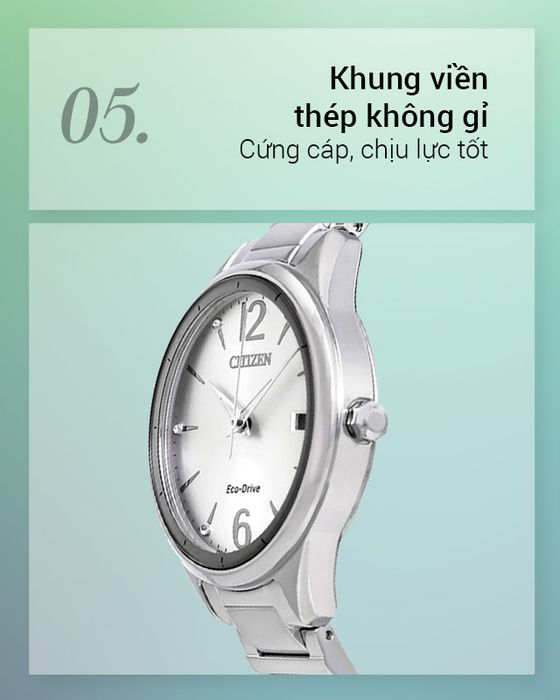 Đồng hồ nữ Citizen FE6100-59A có khung viền chịu lực tốt