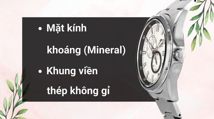 Chất liệu mặt kính và khung viền của mẫu đồng hồ