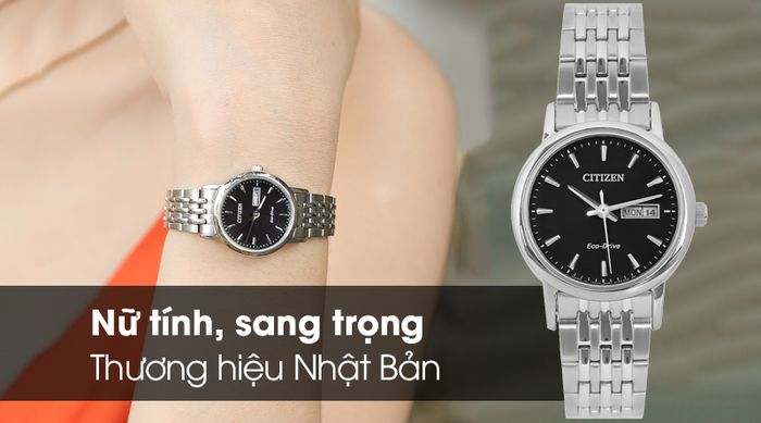Đồng hồ nữ Citizen EW3250-53E - Eco-Drive có thiết kế sang trọng và tinh tế