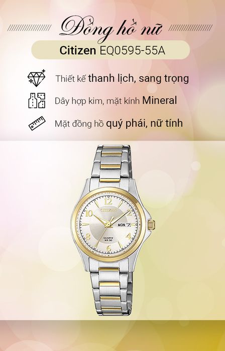 Tổng quan về đồng hồ Nữ Citizen EQ0595-55A