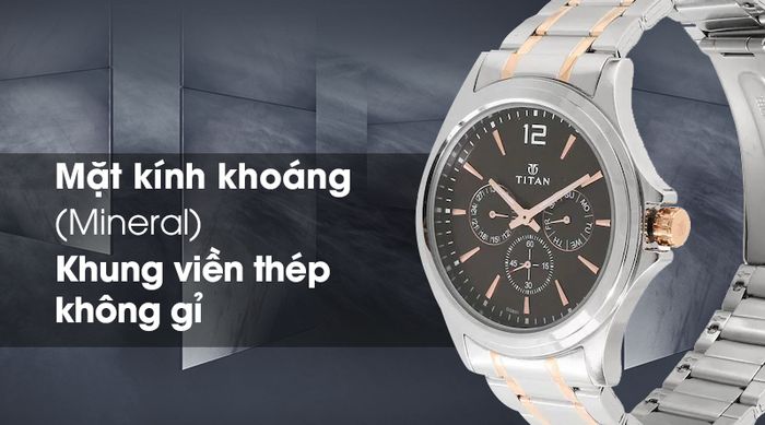 Đồng hồ nam Titan 1698KM01 bền bỉ hơn nhờ có lớp vỏ cứng cáp