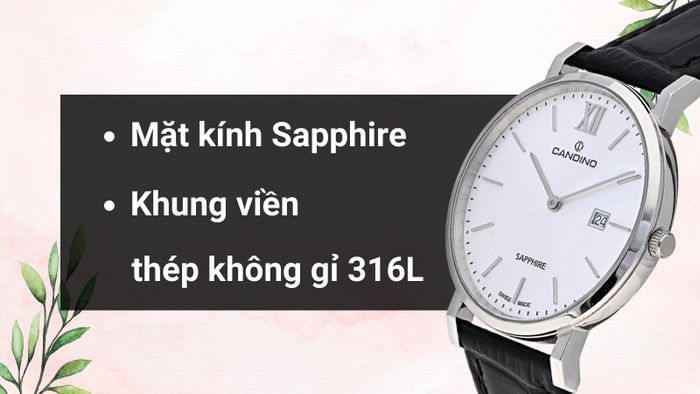 Chất liệu mặt kính và khung viền của mẫu đồng hồ