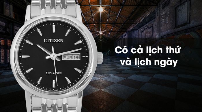 Đồng hồ nữ Citizen EW3250-53E - Eco-Drive được trang bị lịch thứ, lịch ngày tiện lợi