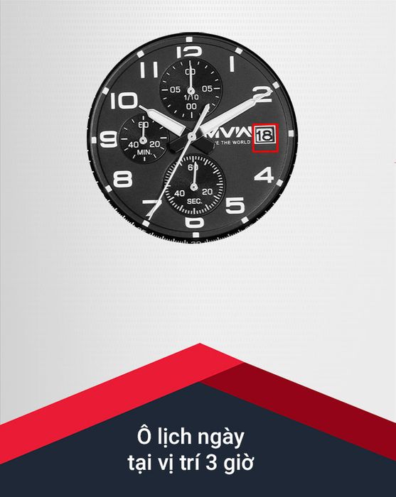 Đồng hồ nam MWW ML044-01 được trang bị ô lịch ngày tiện lợi