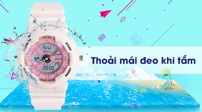 Đồng hồ trẻ em Smile Kid SL017-01 có hệ số chống nước 5 ATM