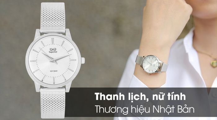 Đồng hồ nữ Q&Q S399J211Y có kiểu dáng thanh lịch