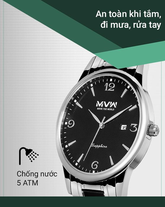 Đồng hồ nam MVW MS066-01 có hệ số chống nước 5 ATM