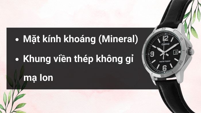 Chất liệu mặt kính và khung viền của mẫu đồng hồ