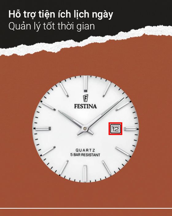 Đồng hồ nam Festina F20512/2 có lịch ngày tiện dụng