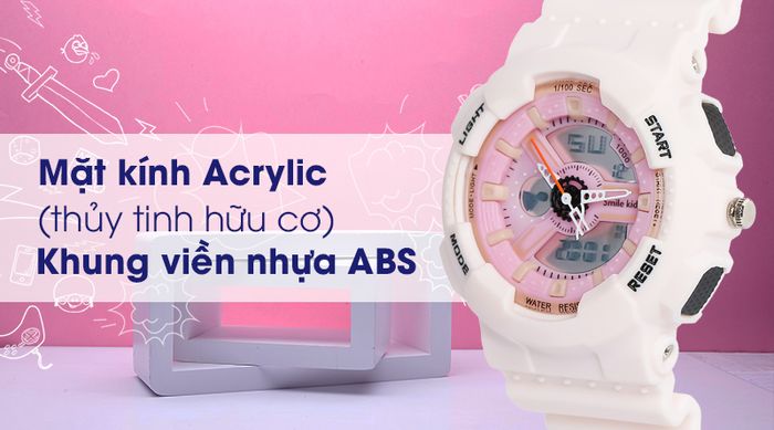 Đồng hồ trẻ em Smile Kid SL017-01 có mặt kính cứng cáp, khung viền nhẹ nhàng