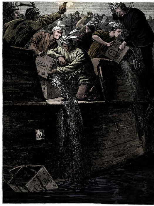 Illustration of the Boston Tea Party