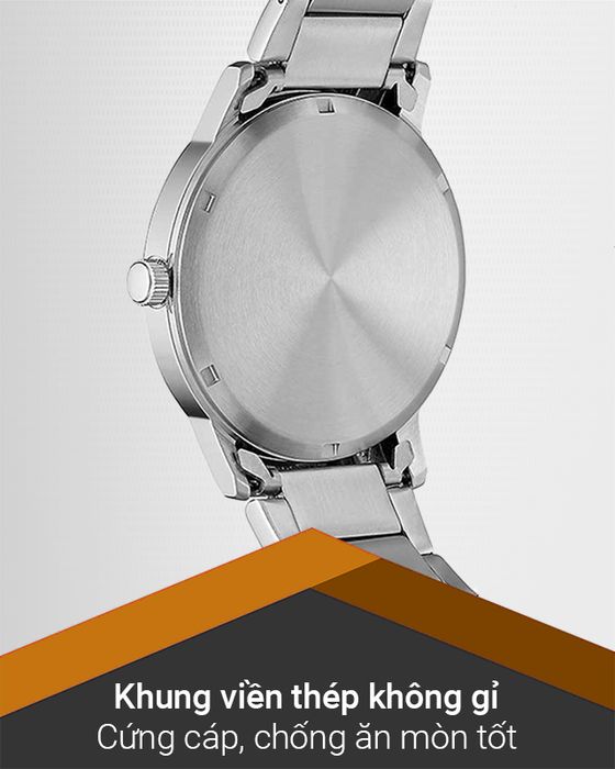 Đồng hồ Nam Citizen AW1670-82A có khung viền thép không gỉ cứng cáp, chống ăn mòn tốt
