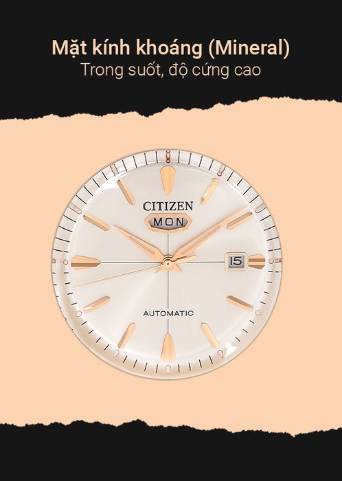Đồng hồ Nam Citizen C7 NH8393-05A có mặt kính khoáng (Mineral) bền chắc