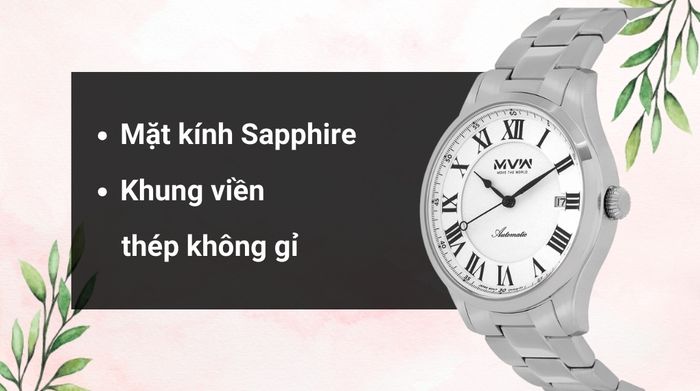 Chất liệu mặt kính và khung viền của mẫu đồng hồ