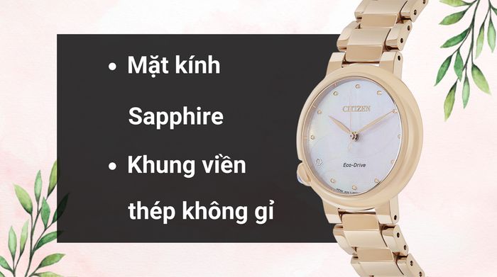 Chất liệu mặt kính và khung viền của mẫu đồng hồ