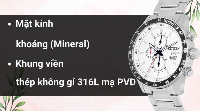 Chất liệu mặt kính và khung viền của mẫu đồng hồ