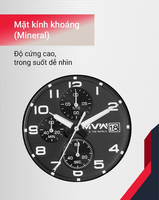 Đồng hồ nam MWW ML044-01 có mặt kính khoáng cứng cáp