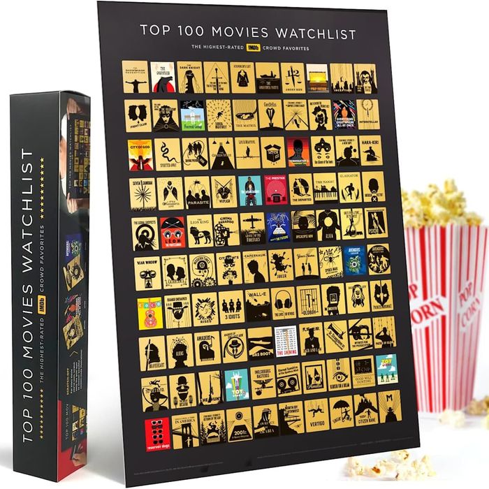An image of the IMDb Top 100 Movie Scratch-Off Poster is displayed