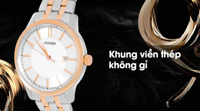 Đồng hồ Nam Citizen BI1054-55A khung viền bền bỉ, chống ăn mòn