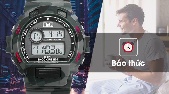 Đồng hồ nam/nữ Q&Q M153J009Y có báo thức tiện ích