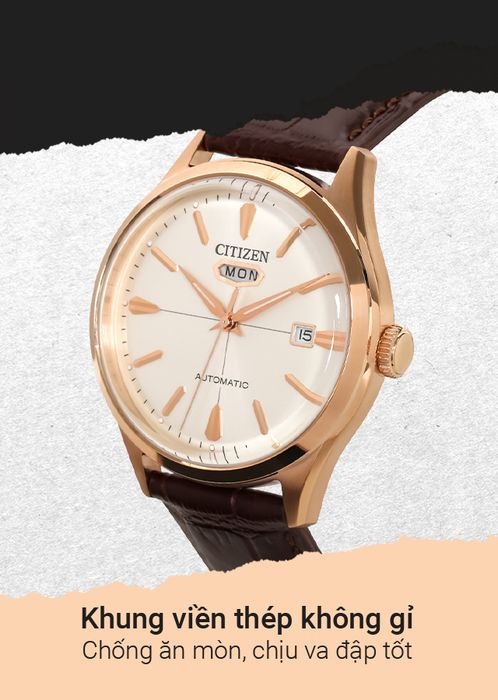 Đồng hồ Nam Citizen C7 NH8393-05A có khung viền thép không gỉ chống ăn mòn