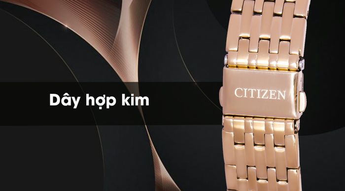 Đồng hồ nam Citizen BH3003-51A có dây đeo hợp kim sáng bóng và bền bỉ
