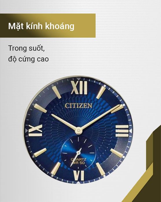 Đồng hồ nam Citizen BE9176-76L có mặt kính khoáng trong suốt