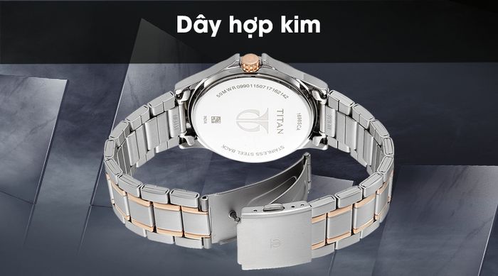 Đồng hồ nam Titan 1698KM01 có dây đeo chống gỉ sét tốt