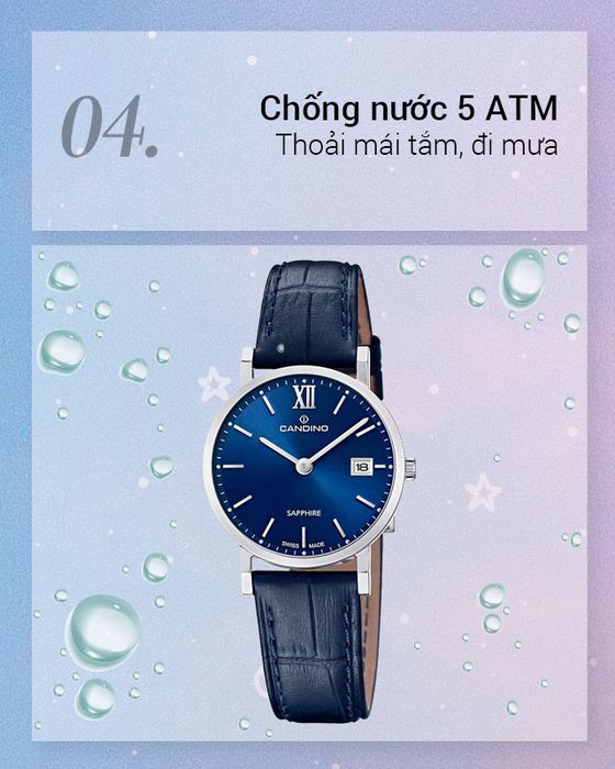 Đồng hồ nữ Candino C4725/2 có hệ số chống nước 5 ATM