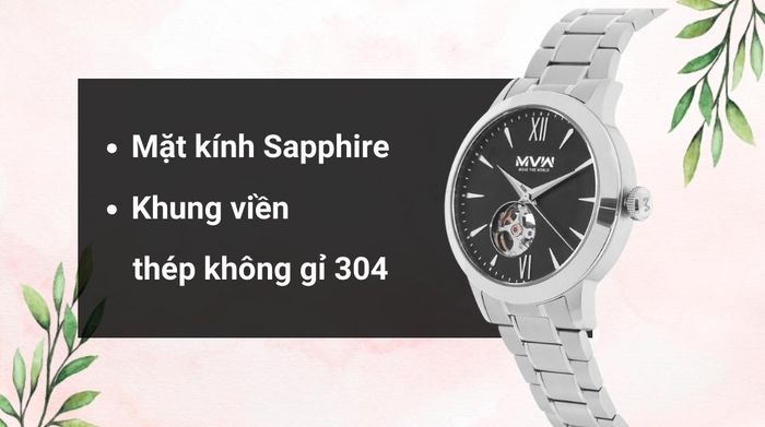 Chất liệu mặt kính và khung viền của mẫu đồng hồ
