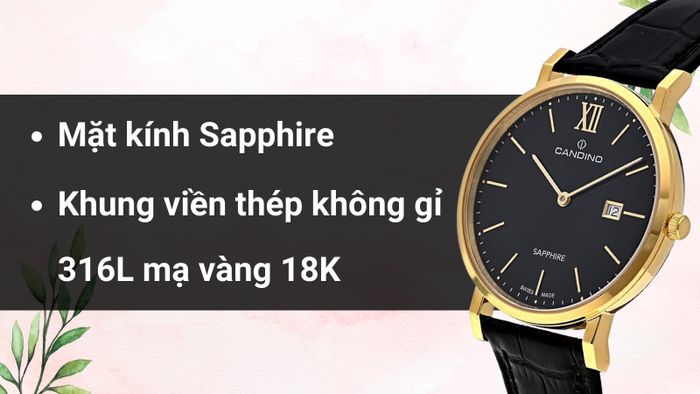 Chất liệu mặt kính và khung viền của mẫu đồng hồ